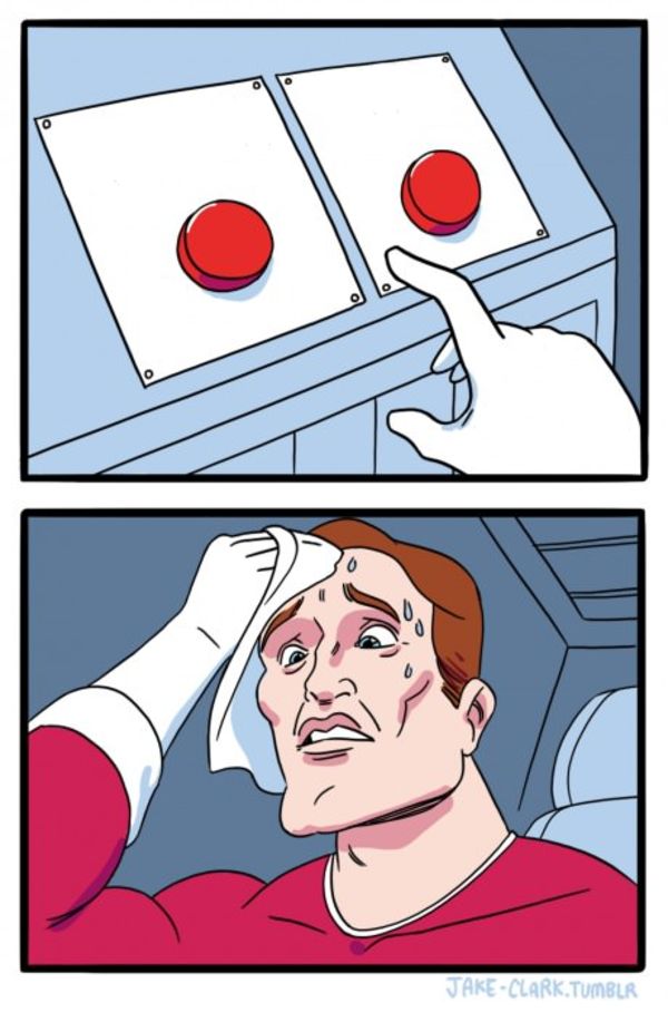 Two Buttons meme about Live Tinted